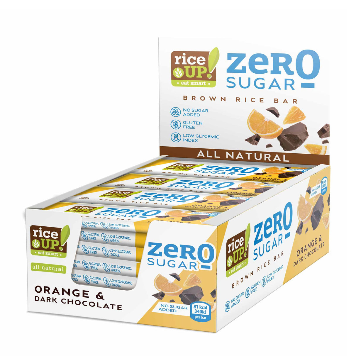 RiceUP! ZERO SUGAR - Оризов бар - 20 x 18 g - Feel You