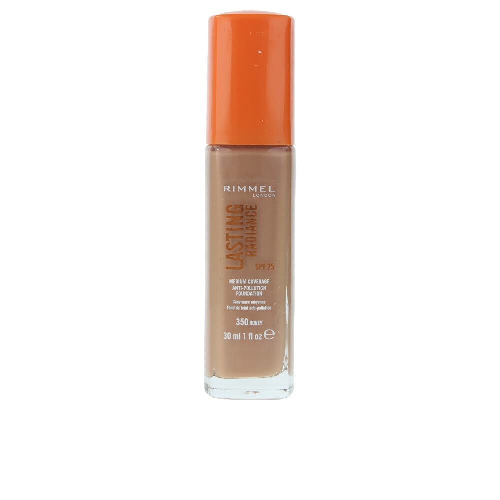Rimmel London, Lasting Radiance, Natural Medium Coverage, Liquid Foundation, 350, Honey, SPF 25, 30 ml - Feel You