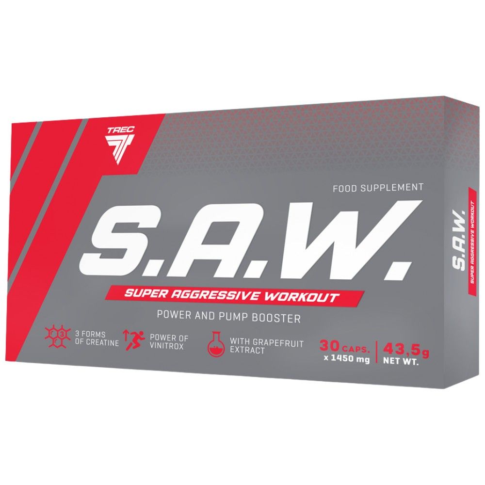 S.A.W. Caps | Super Aggressive Pre-Workout - 30 капсули - Feel You