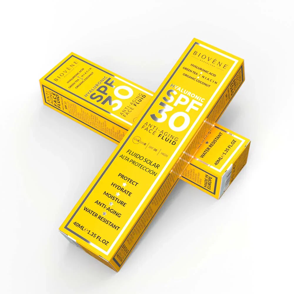 Хидратираща слънцезащита за лице SPF 30 с хиалуронова киселина против стареене - 40 мл - Feel You