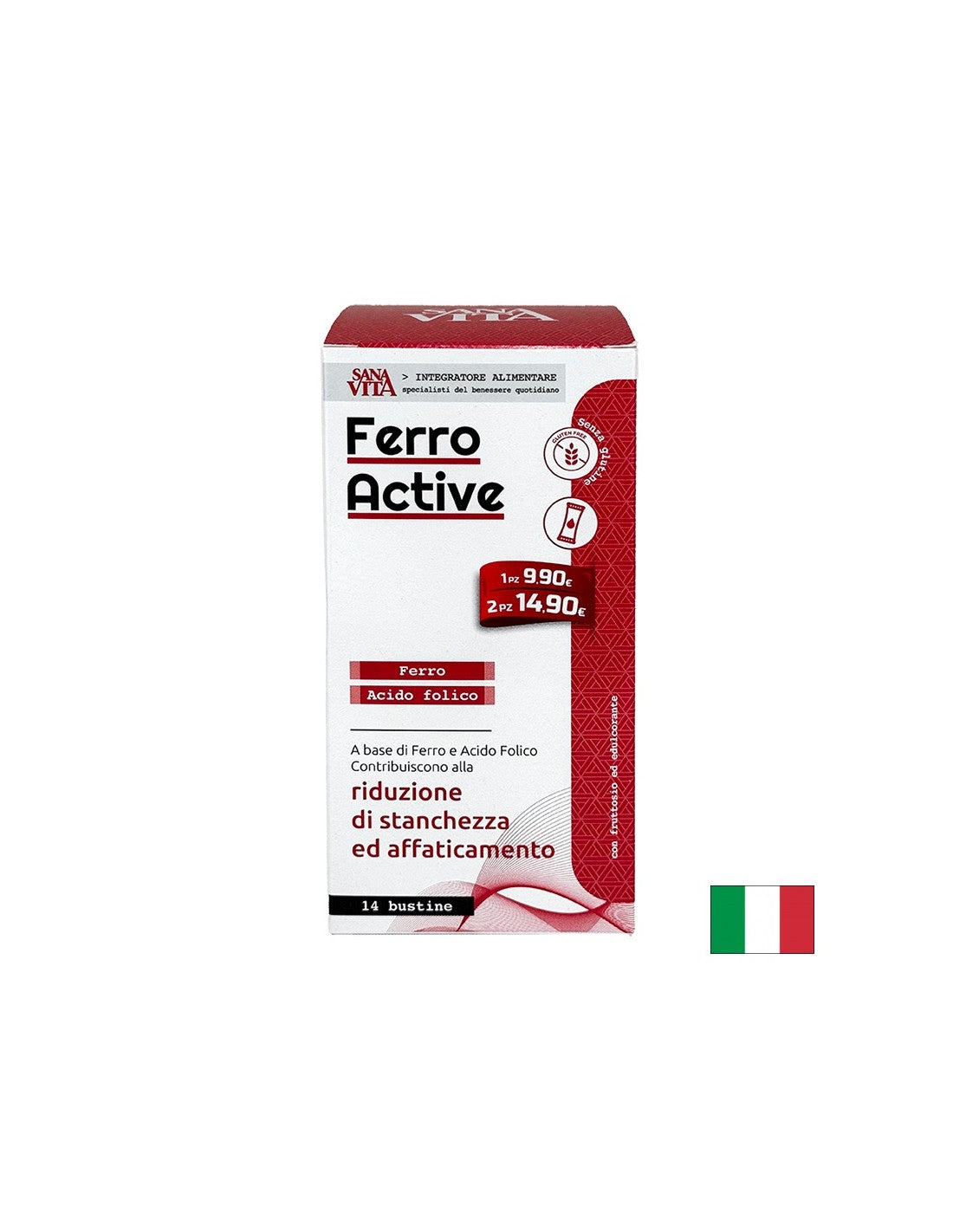 Анемия - ФероАктив SanaVita (желязо + фолиева киселина), 14 сашета с течност - Feel You