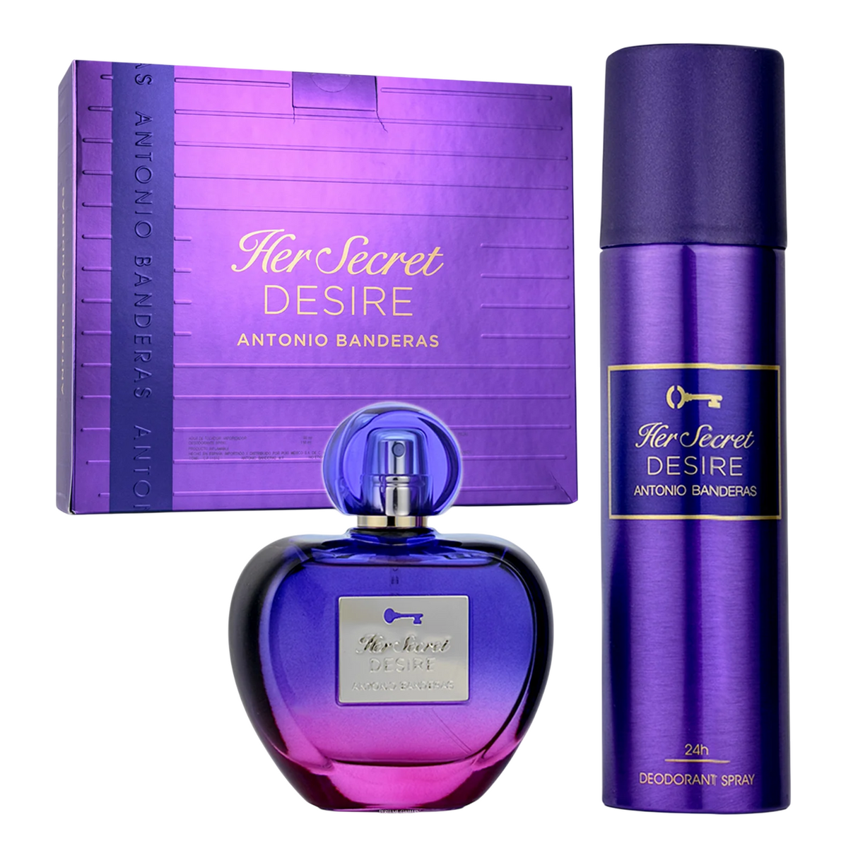 Set Antonio Banderas: Her Secret Desire, Eau De Toilette, For Women, 80 ml + Her Secret Desire, Deodorant Spray, For Women, 150 ml - Feel You