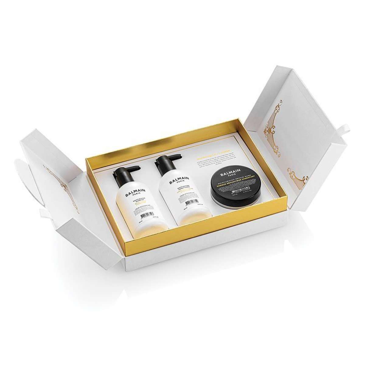 Set Balmain Professionnel: Moisturizing, Hair Shampoo, For Hydration, 300 ml + Moisturizing, Hair Conditioner, For Hydration, 300 ml + Moisturizing, Hair Treatment Cream Mask, For Repairing, 200 ml - Feel You