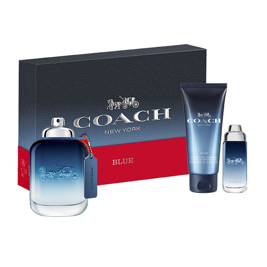 Set Coach: Blue, Eau De Toilette, For Men, 100 ml + Blue, Eau De Toilette, For Men, 15 ml + Blue, Shower Gel, Beard & Hair, 100 ml - Feel You