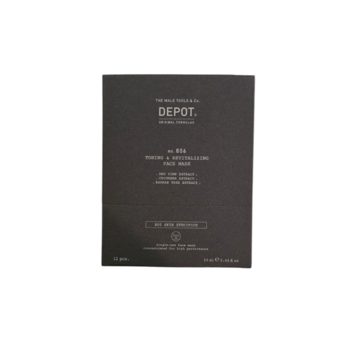 Set, Depot, 800 Skin Specifics No. 806, Hyaluronic Acid, Toning & Revitalizing, Sheet Mask, For Face, Day, 12 pcs, 13 ml - Feel You