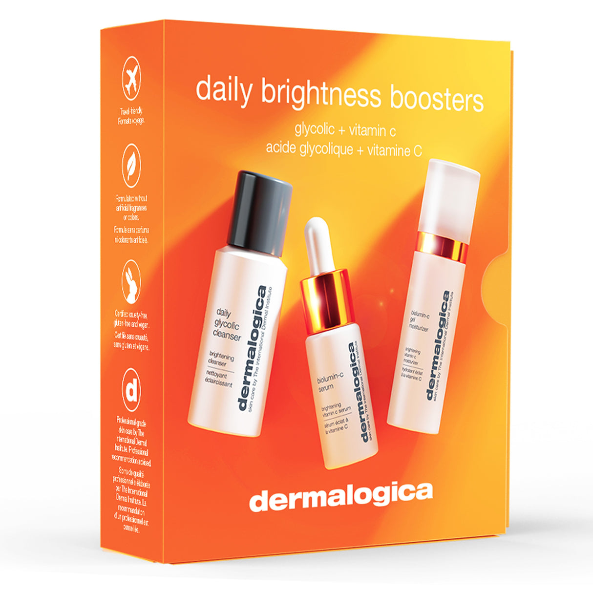 Set Dermalogica: Biolumin-C, Vitamin C, Brightening, Serum, For Face, 10 ml + Biolumin-C, Vitamin C, Moisturizing, Gel, For Face, 15 ml *Miniature + Daily Glycolic, Cleansing, Cleansing Gel, For Face, 30 ml - Feel You