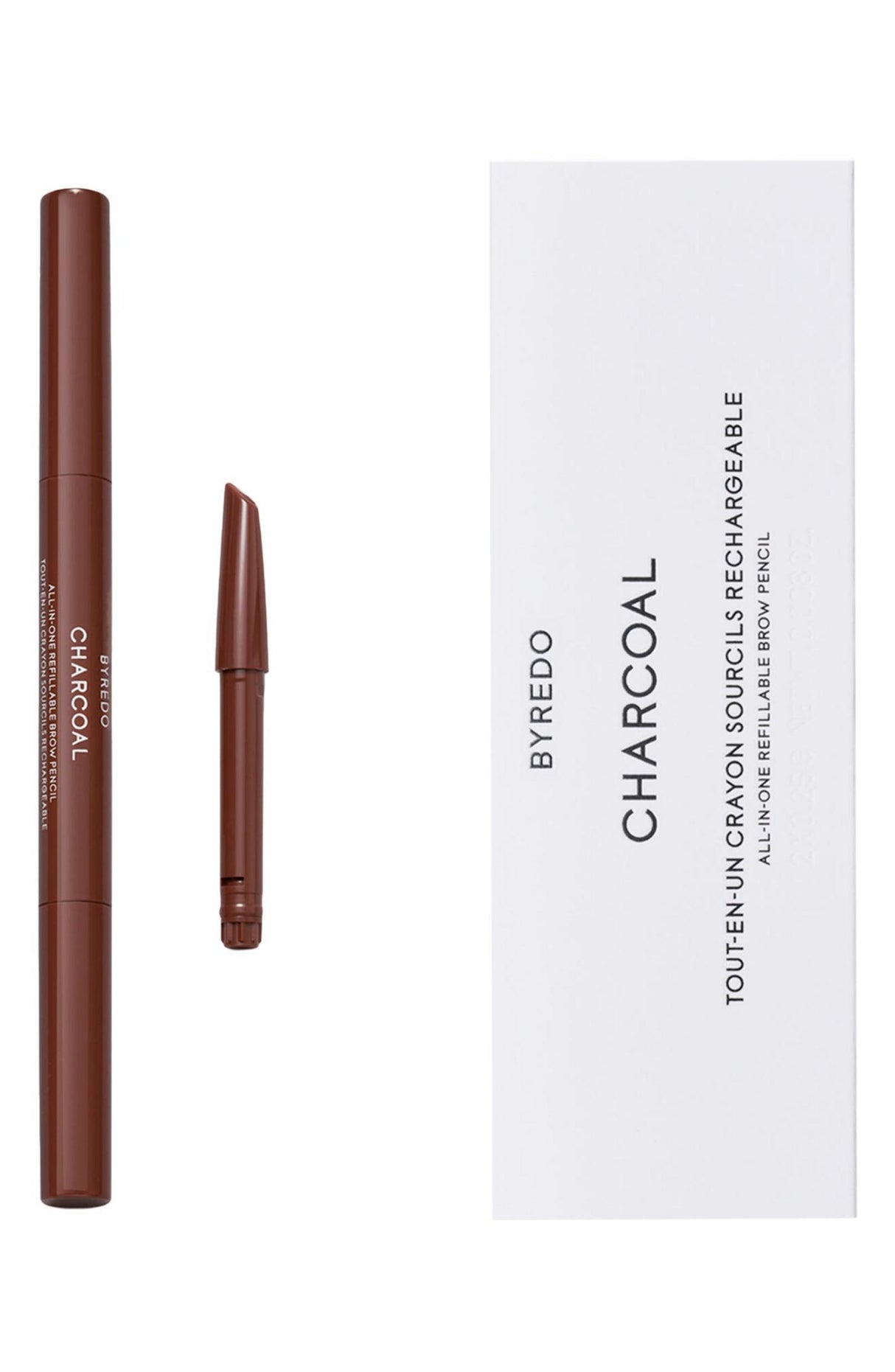 Set Duo, Byredo, All-In-One, Brow Pencil, Eyebrow Cream Pencil & Brush 2-In-1, 04, Charcoal, 2 pcs, 0.25 g - Feel You