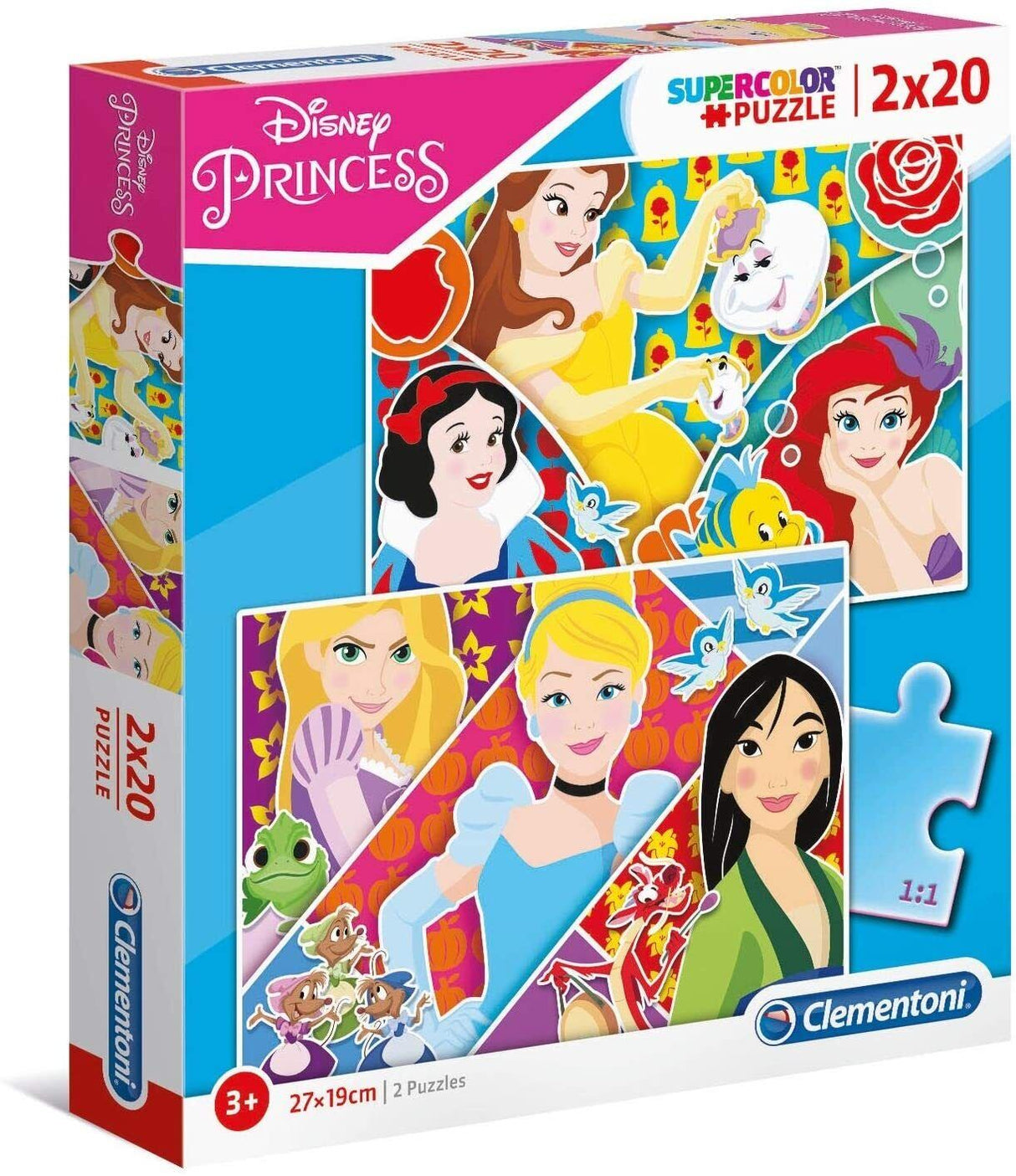 Set Duo, Clementoni, Supercolor, Disney Princess, Puzzle, For Girls, 3+ years, 2 x 20 pcs - Feel You