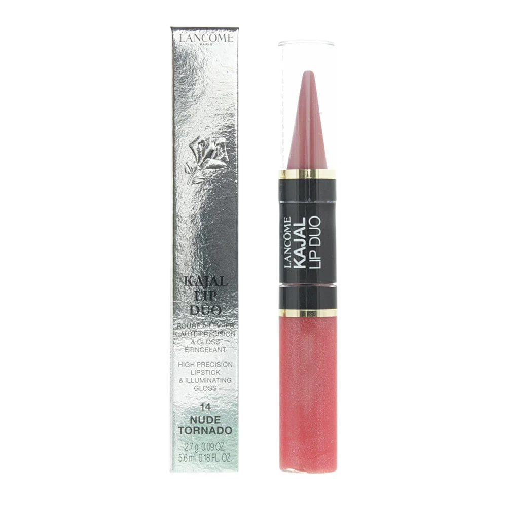 Set Duo, Lancome, Lip Kajal Duo, Cream Lipstick & Lip Gloss, 14, Nude Tornado, 2.7 g - Feel You