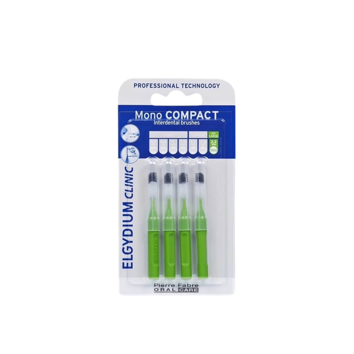 Set, Elgydium, Interdental Brush, Green, 4 pcs - Feel You