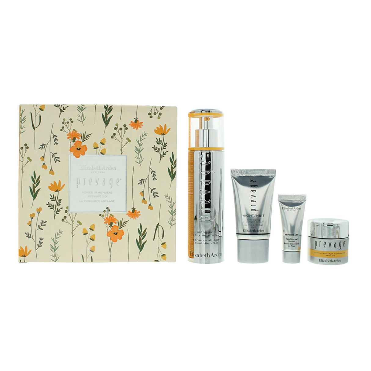 Set Elizabeth Arden: Prevage, Moisturising, Cream, Face, SPF 30, 15 ml + Prevage 2.0, Anti-Aging, Daily, Serum, 50 ml + Superstart , Restorative, Serum, 5 ml + Prevage - Anti-Aging, Moisturising, Day, Cream, Face, SPF 30, 15 ml - Feel You