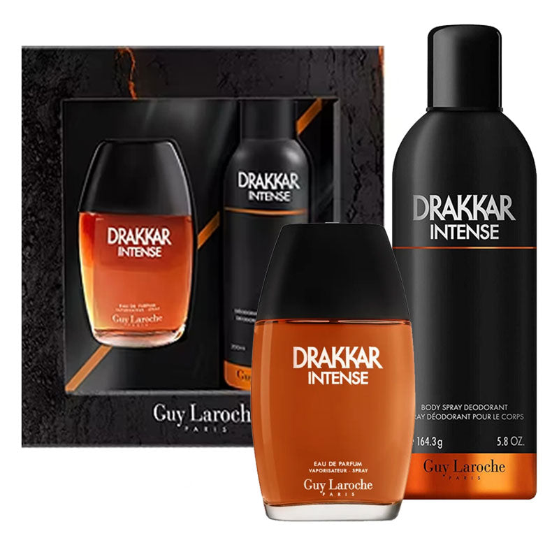 Set Guy Laroche: Drakkar Noir Intense, Eau De Parfum, For Men, 100 ml + Drakkar Noir Intense, Body Spray, 200 ml - Feel You