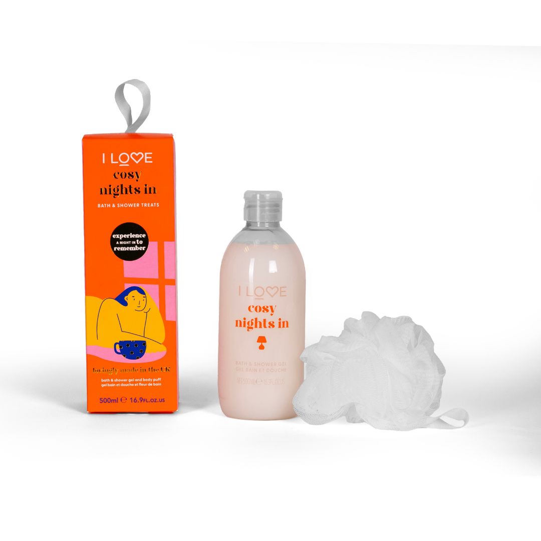 Set I Love: Cosy Night's, Hydrating, Shower Gel, For All Skin Types, 500 ml + I Love, Body Sponge - Feel You