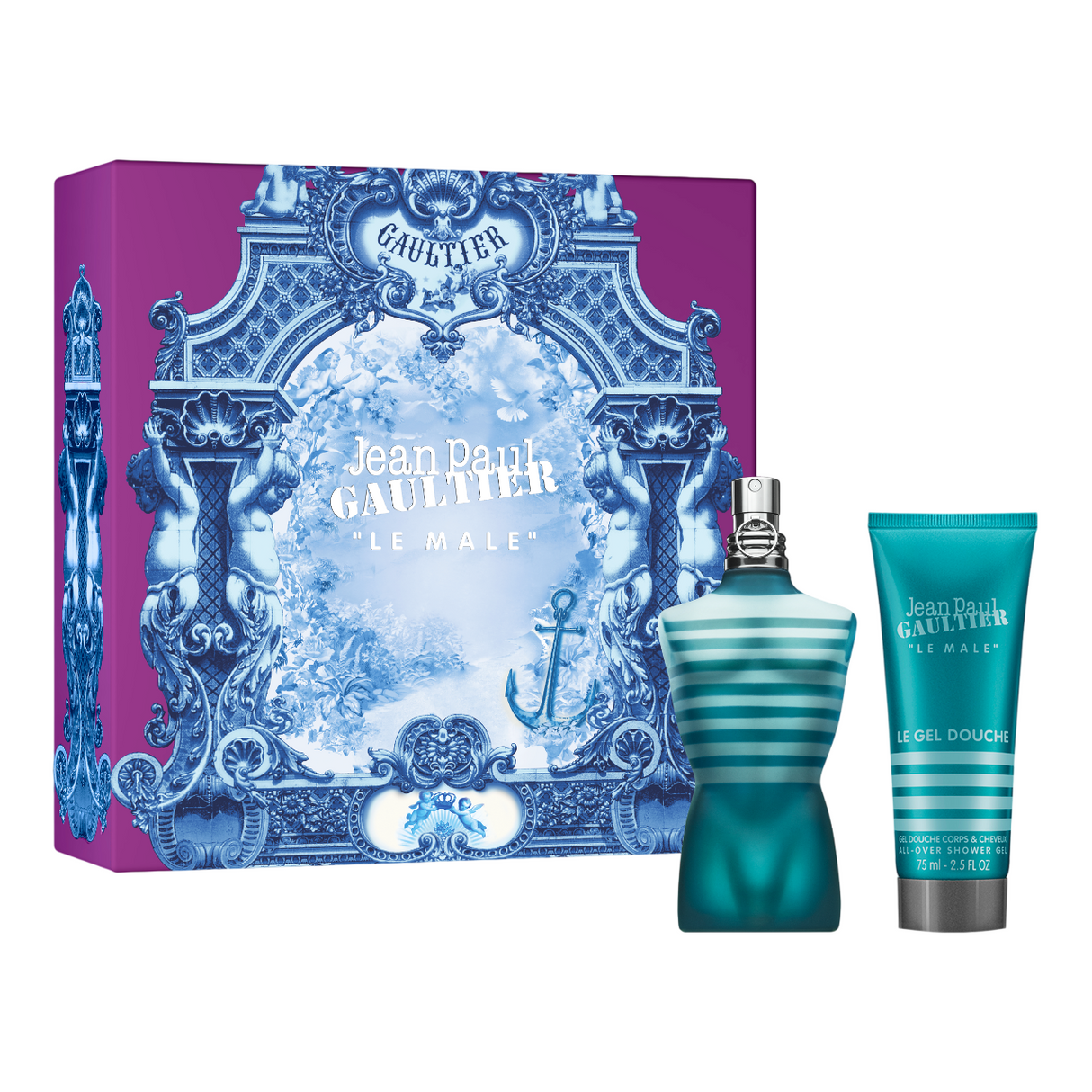 Set Jean Paul Gaultier: Le Male, Eau De Toilette, For Men, 75 ml + Le Male, Cleansing, Shower Gel, For All Skin Types, 75 ml - Feel You