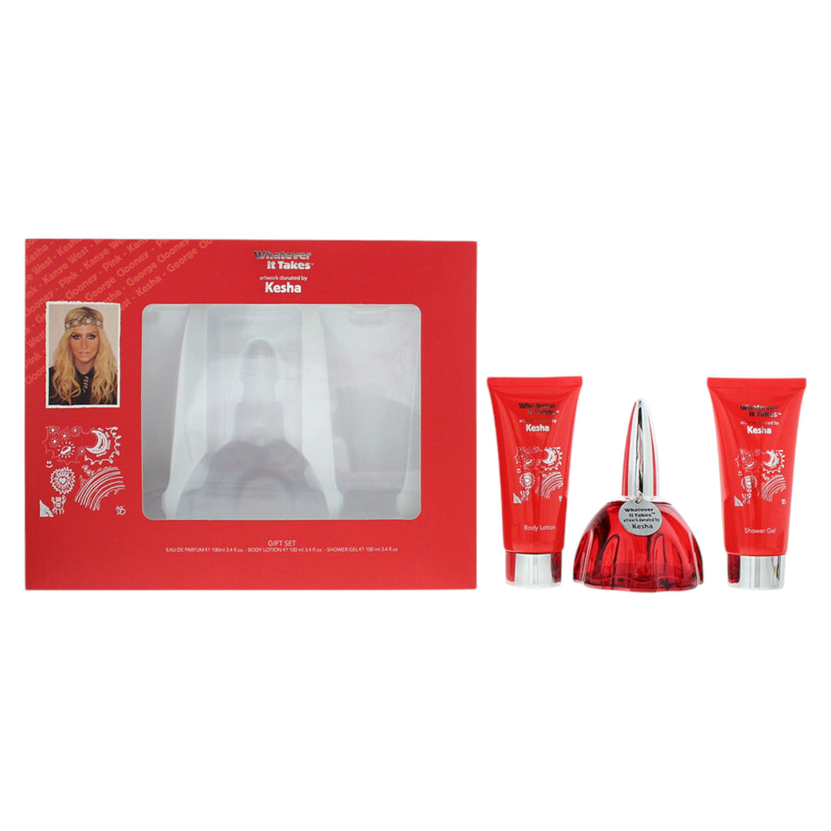 Set Kesha: Whatever It Takes, Eau De Parfum, For Women, 100 ml + Whatever It Takes, Hydrating, Body Lotion, 100 ml + Whatever It Takes, Hydrating, Shower Gel, All Skin Types, 100 ml - Feel You