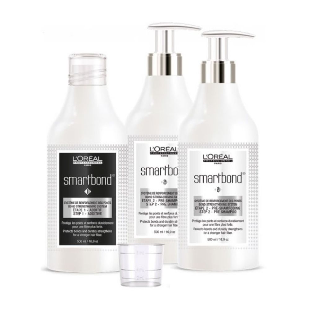 Set L'Oreal Professionnel: SmartBond Step 1, Hair Colouring Additive, 500 ml + SmartBond, Hair Pre-Shampoo, 500 ml + SmartBond, Hair Pre-Shampoo, 500 ml - Feel You