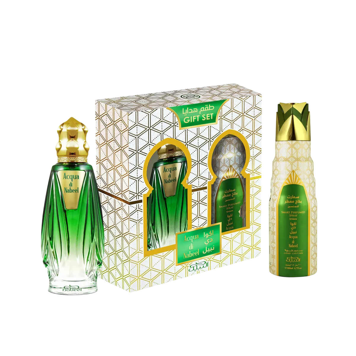 Set Nabeel: Acqua Di Nabeel Absolute, Eau De Parfum, Unisex, 100 ml + Acqua Di Nabeel, Deodorant Spray, For Women, 100 ml - Feel You