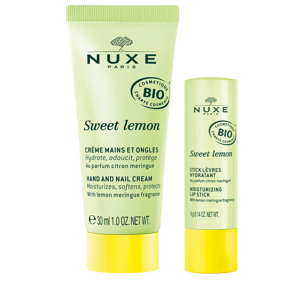 Set Nuxe: Sweet Lemon, Moisturizing, Hand Cream, 30 ml + Sweet Lemon, Lip Balm, 4 g - Feel You