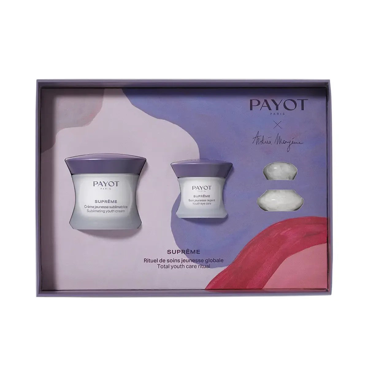 Set Payot: Supreme Sublimating, Anti-Aging, Day, Cream, For Face, 50 ml + Supreme Jeunesse Le Regard, Hydrating, Eye Cream, 15 ml + Gua Sha, White, Lifting, Face Massage Stone - Feel You