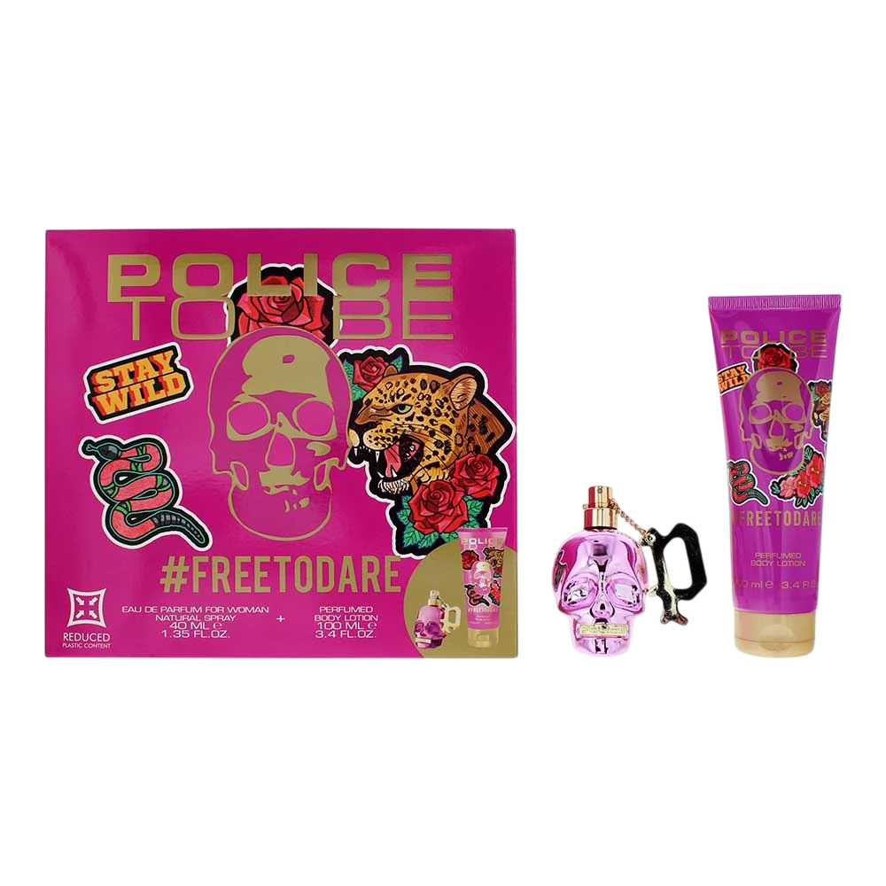 Set Police: To Be Free To Dare, Hydrating, Body Lotion, 100 ml + To Be Free To Dare, Eau De Parfum, For Women, 40 ml - Feel You