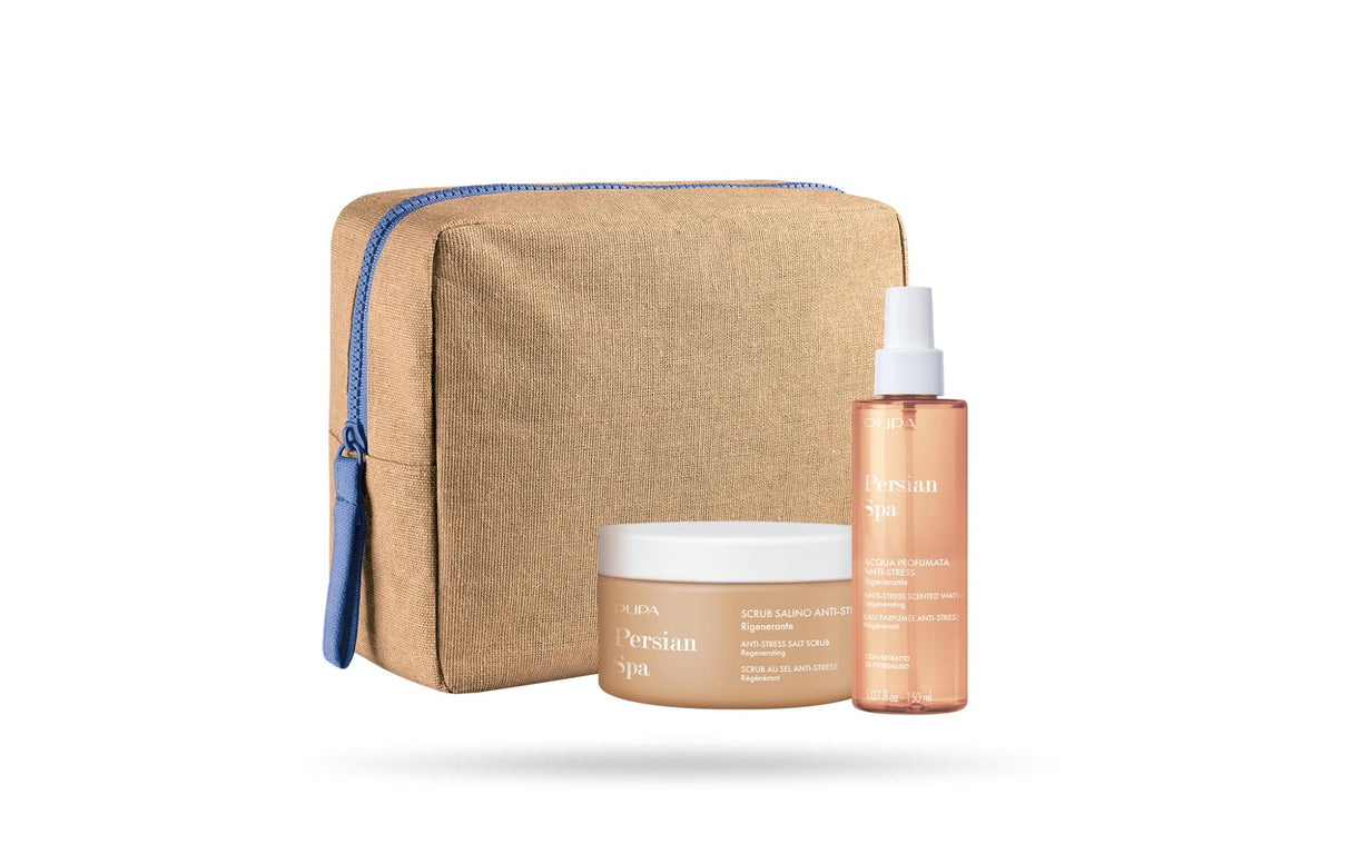 Set Pupa: Persian Spa, Regenerating, Body Scrub, 350 ml + Persian Spa, Regenerating, Body Spray, Body, 150 ml + Pupa, GWP Textile Pouch - Feel You