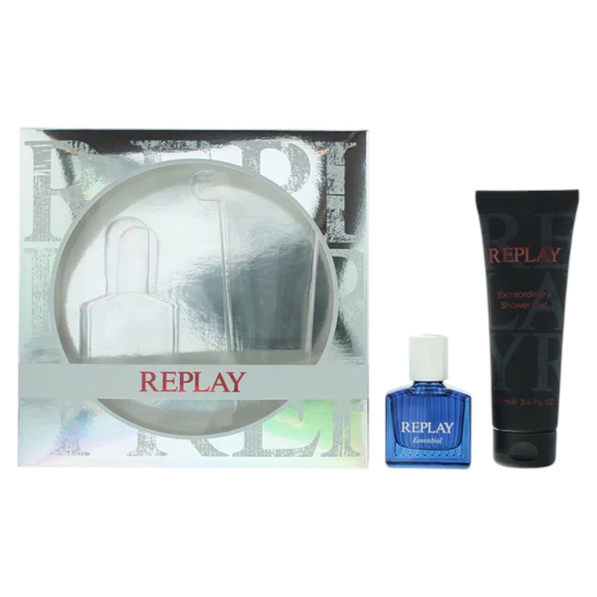 Set Replay: Essential, Eau De Toilette, For Men, 30 ml + Essential, Hydrating, Shower Gel, All Skin Types, 100 ml - Feel You