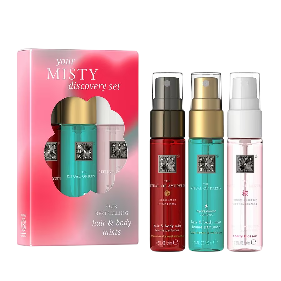 Set Rituals: The Ritual Of Ayurveda, Hair Scented Mist, For Women, 20 ml + The Ritual Of Karma, Hair Scented Mist, For Women, 20 ml + The Ritual Of Sakura, Hair Scented Mist, For Women, 20 ml - Feel You
