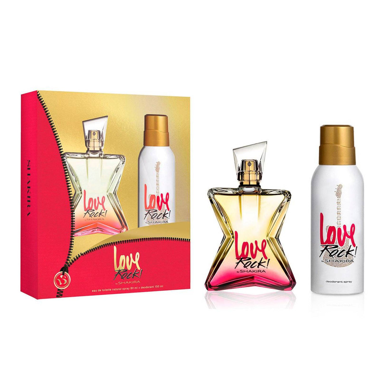 Set Shakira: Love Rock, Eau De Toilette, For Women, 80 ml + Love Rock, Floral, Deodorant Spray, For Women, 150 ml - Feel You