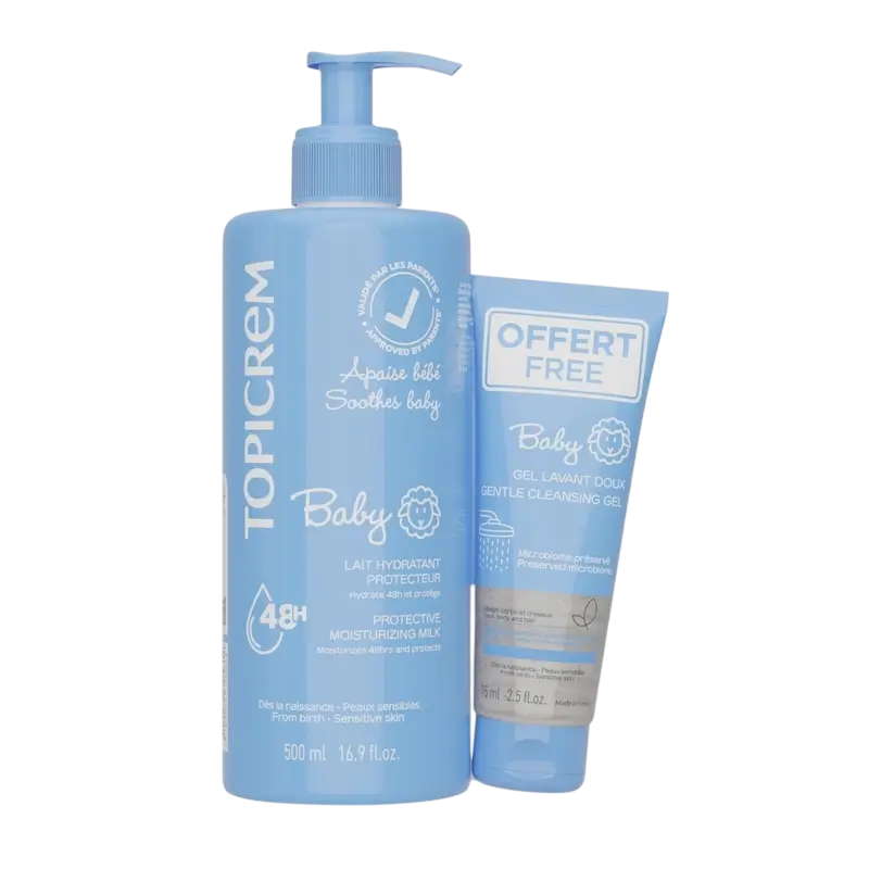 Set Topicrem: Baby, Ultra-Moisturising, Body Milk, 500 ml + Baby, Cleansing, Shower Gel, 75 ml - Feel You