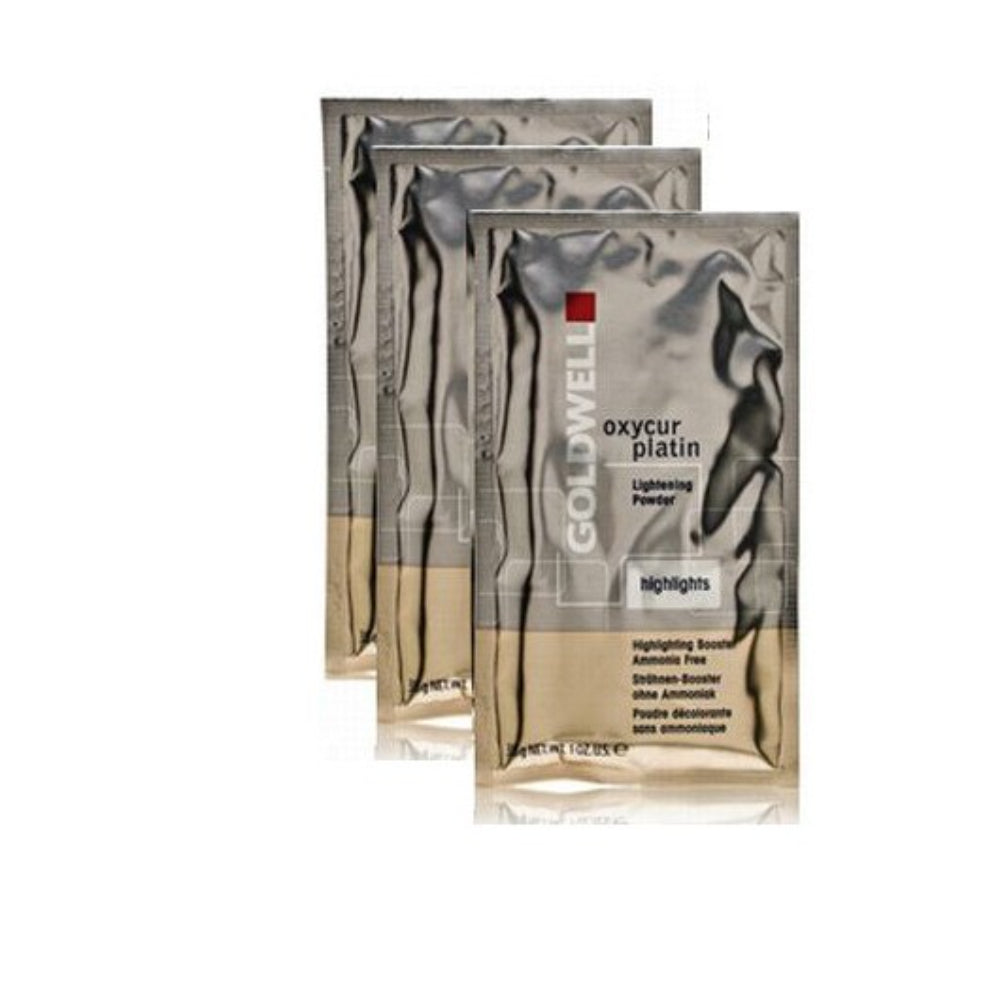 Set Trio, Goldwell, Oxycur Platin, Bleaching, Hair Oxidant Powder, 3 pcs, 30 g - Feel You