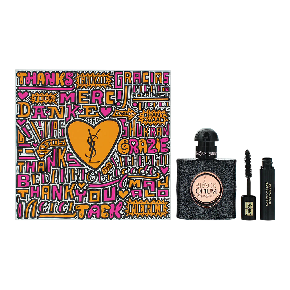 Set Yves Saint Laurent: Black Opium, Eau De Parfum, For Women, 50 ml + Volume Effet Faux Cils, Mascara, Black, 2 ml *Miniature - Feel You