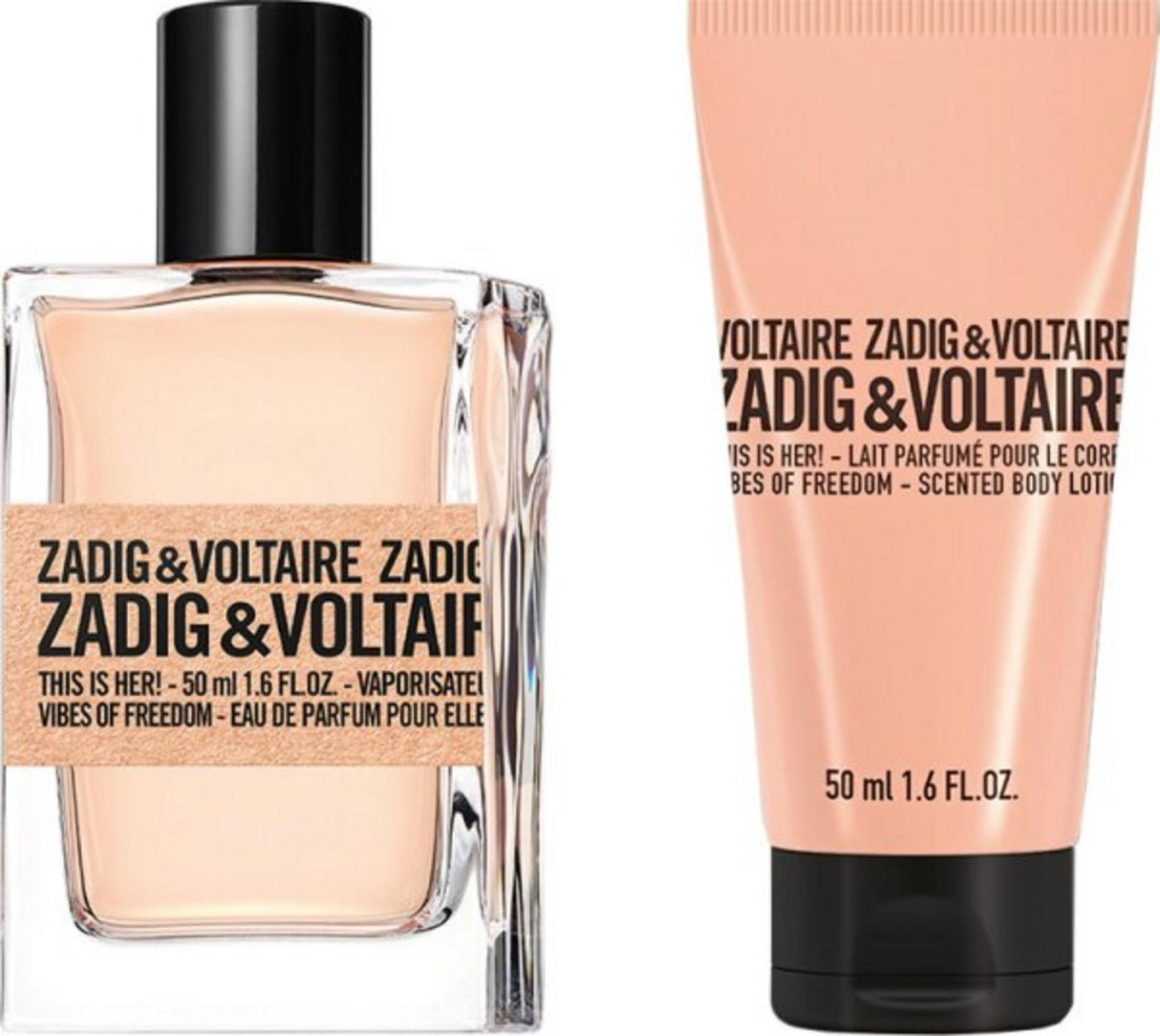 Set Zadig & Voltaire: This Is Her! Vibes Of Freedom, Eau De Parfum, For Women, 50 ml + This Is Her! Vibes Of Freedom, Hydrating, Body Lotion, 50 ml - Feel You