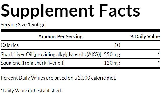 Shark Liver Oil 550 mg 60 Гел капсули - Feel You