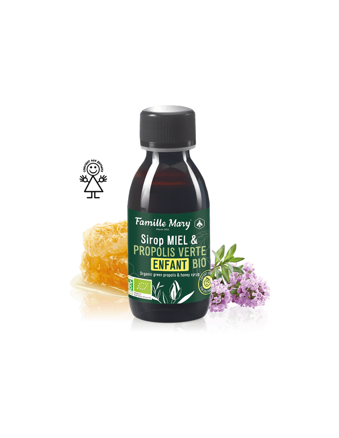 Sirop Miel & Propolis Verte Enfant Bio / Сироп за деца с пчелен мед и зелен прополис (органик), 125 ml Famille Mary - Feel You
