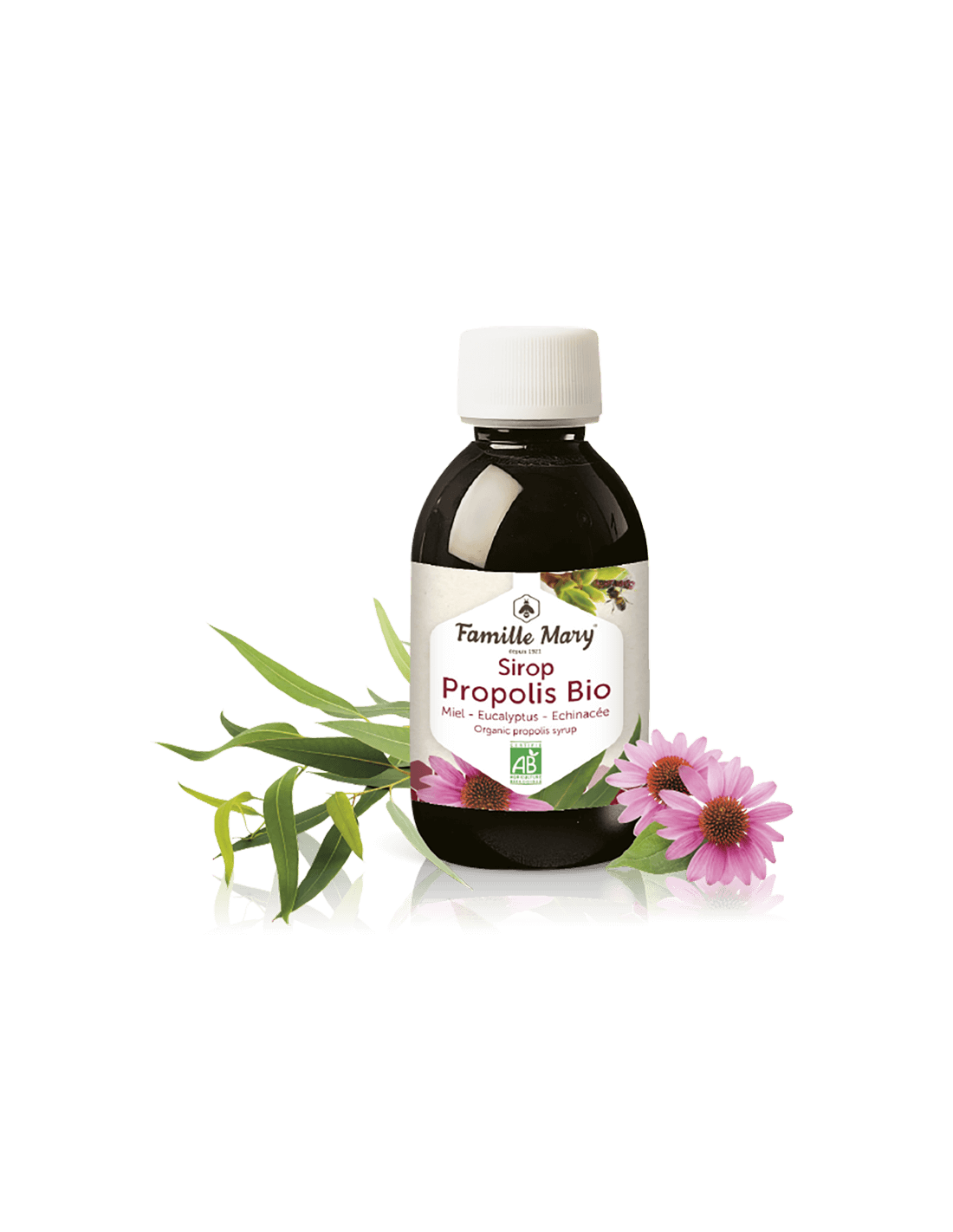 Sirop Propolis Bio / Сироп Прополис БИО (с пчелен мед, евкалипт и ехинацея), 150 ml Famille Mary - Feel You