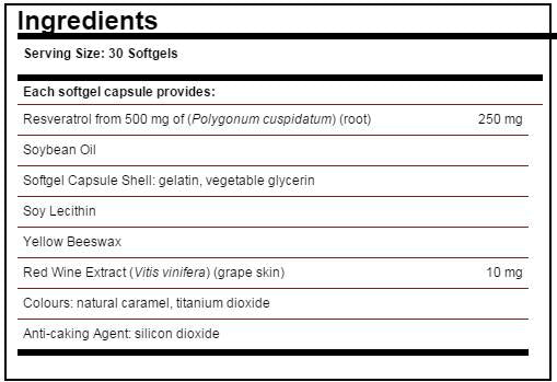 Solgar Resveratrol 250 mg - 30 Гел капсули - Feel You
