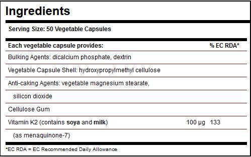 Solgar Vitamin K2 100 mcg/ MK-7 - 50 капсули - Feel You