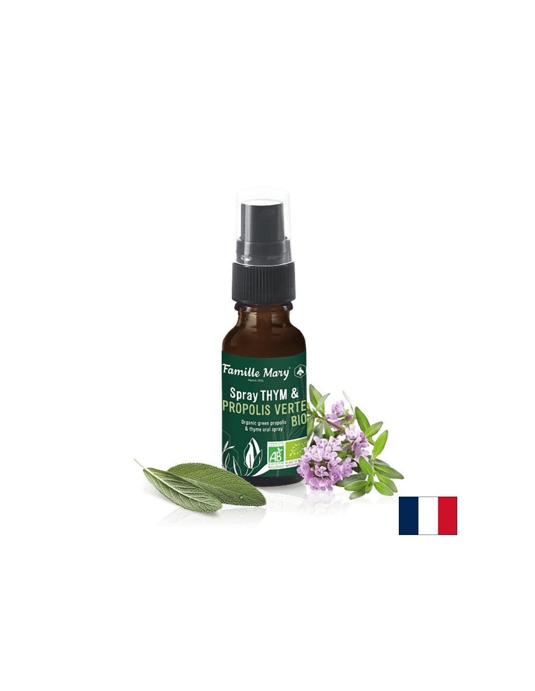 Spray Thym & Propolis Verte BIO / Спрей за гърло с мащерка, зелен прополис и градински чай, 20 ml Famille Mary - Feel You