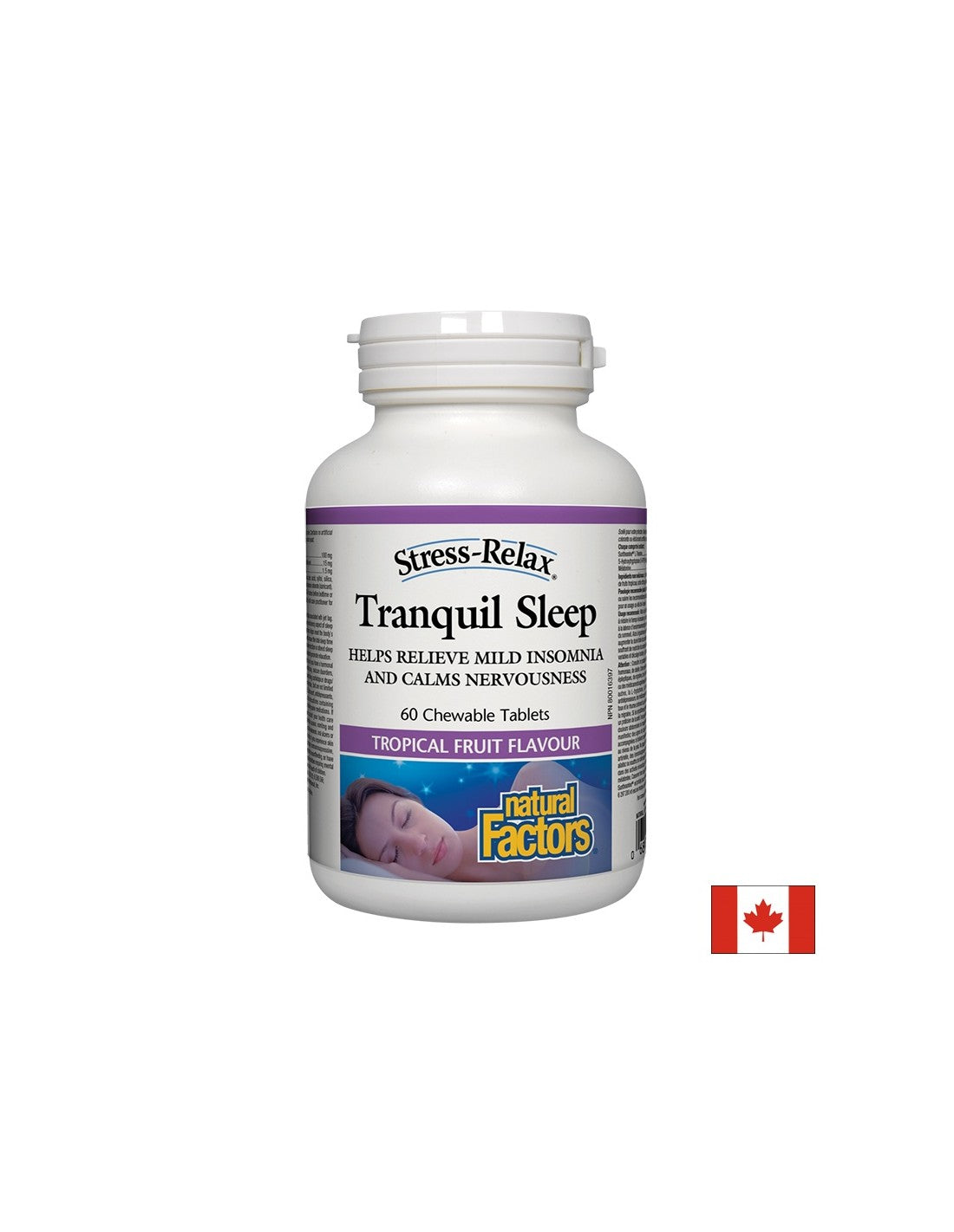 Stress-Relax® Tranquil Sleep х 60 дъвчащи таблетки (при безсъние и стрес) Natural Factors - Feel You