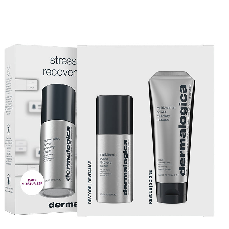 Stressed Skin Recovery System Set Dermalogica: Multivitamin Power Recovery, Recovery, Cream, For Face, 50 ml + Multivitamin Power Recovery, Anti-Stress, Cream Mask, For Face, 75 ml - Feel You