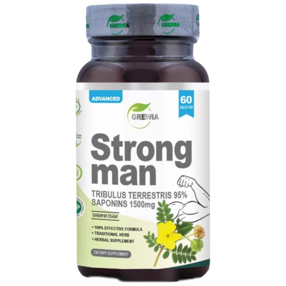 Strong Man | Tribulus 1500 mg with 95% Saponins - 60 Таблетки - Feel You