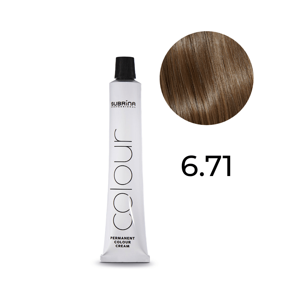 Subrina Professional, Essential Colour, Permanent Hair Dye, 6/71 Dark Ashy Chestnut Blonde, 100 ml - Feel You