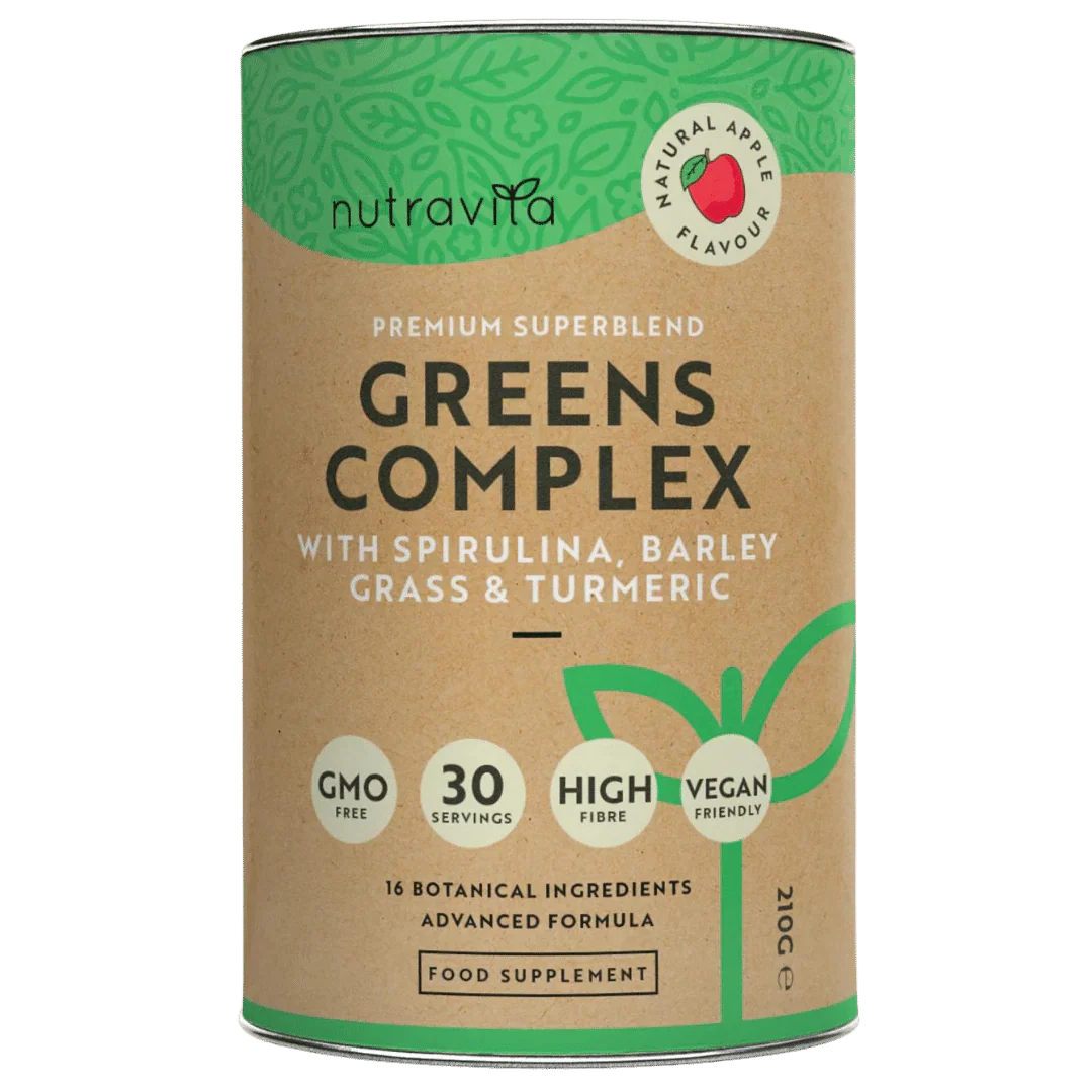 Super Greens Complex (18 active ingredients) 200 g Nutravita - Feel You