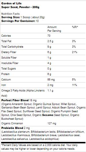 Super Seed Powder | Beyond Fiber - 200 грама - Feel You