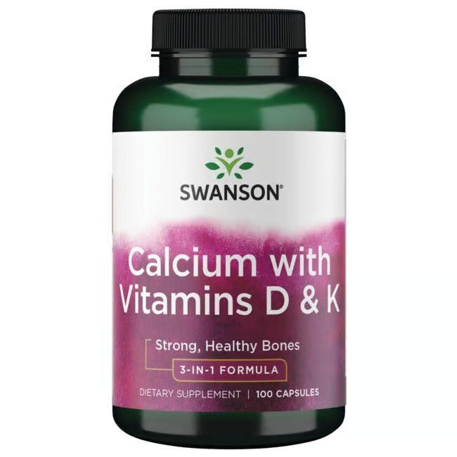 Swanson Calcium With Vitamins D And K 3 In 1 Formula Dietary Supplement 100 Capsules - Feel You