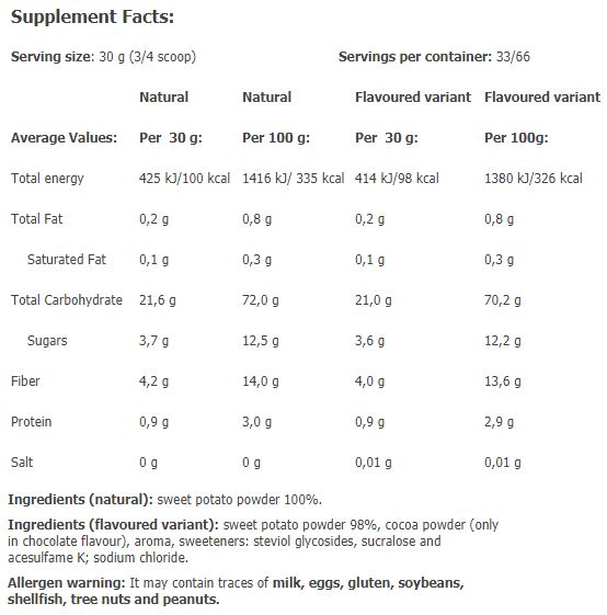 Sweet Potato Clean Carbs - 1.000 kg - Feel You