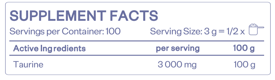 TAURINE POWDER - UNFLAVORED - 300 g - Feel You