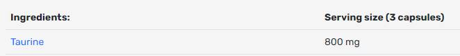 Taurine 800 mg - 100 капсули - Feel You