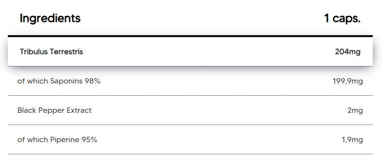 Tribulus Terrestris 204 mg | with 98% Saponins - 120 капсули - Feel You