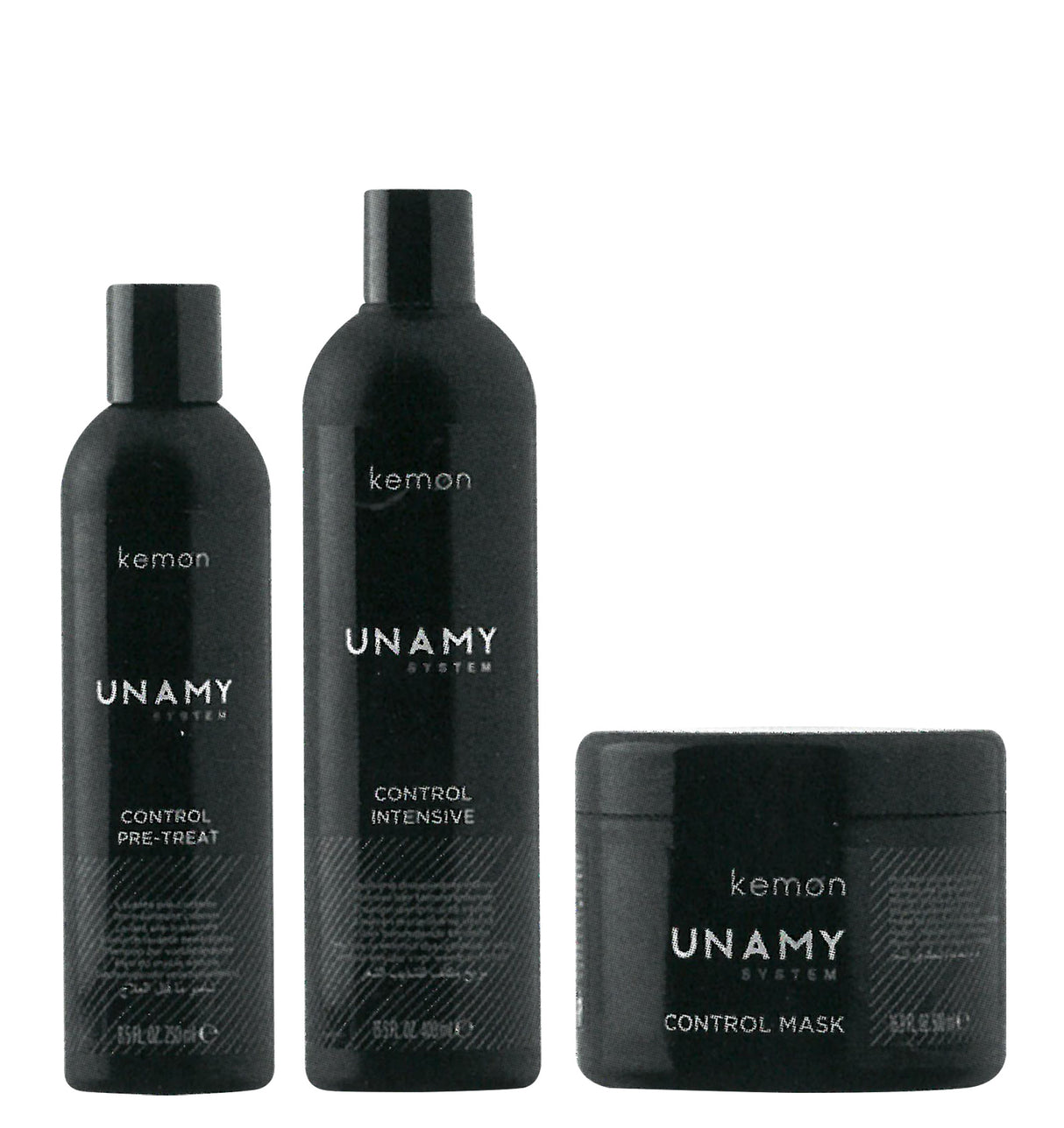 Unamy System Control Intensive Set Kemon: Control Intensive, Hair Shampoo, 400 ml + Control Intensive, Hair Conditioner, 250 ml + Control Intensive, Hair Treatment Cream Mask, 500 ml - Feel You